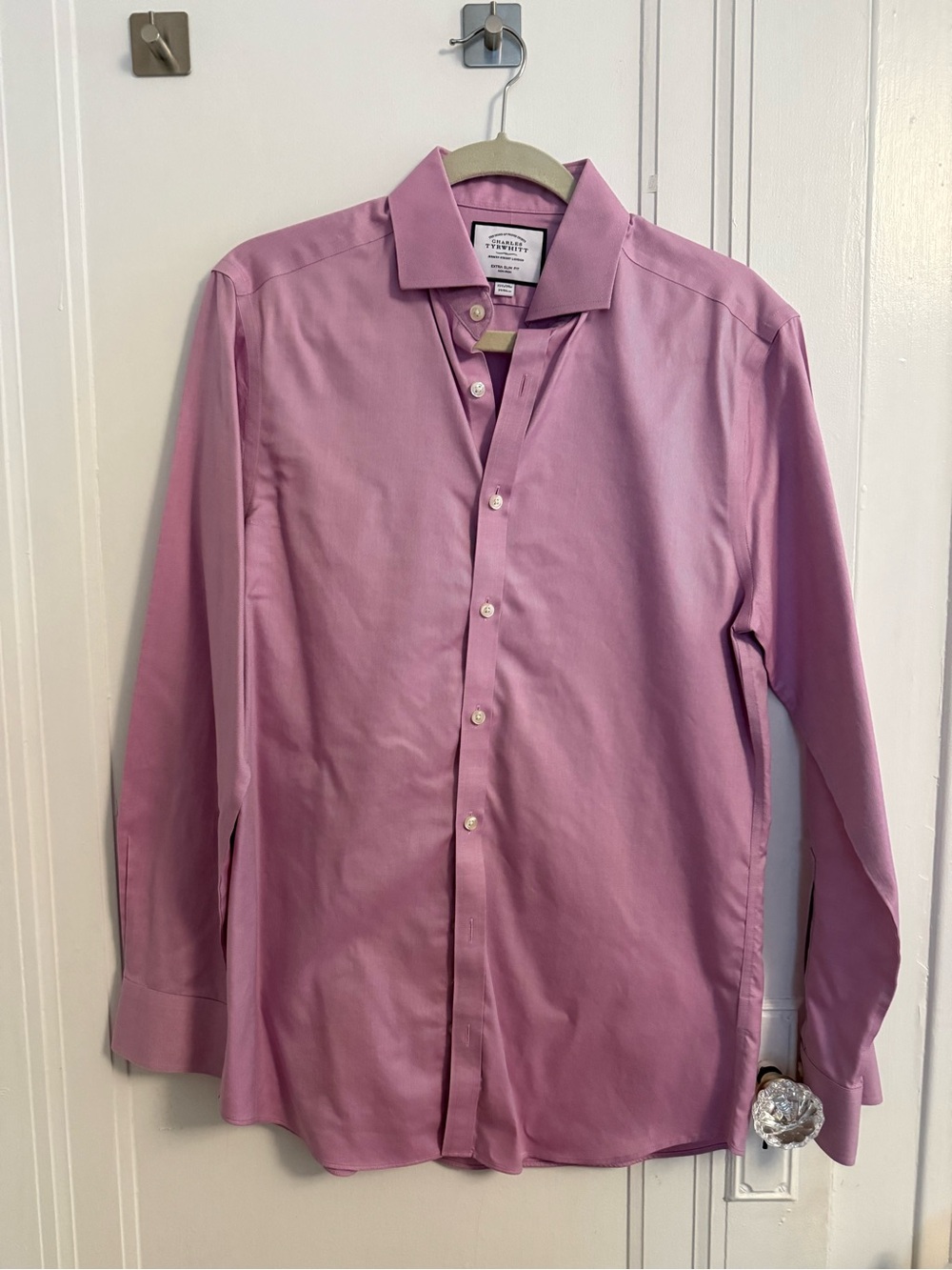 Charles Tyrwhitt Men's Pink Button-Down Dress Shirt